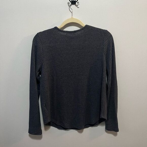 Altar’d State Waffle Knit Heather Blue V Neck Shirt S - Picture 5 of 5